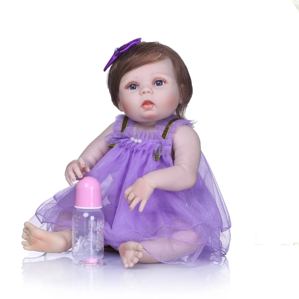 

NPK Full Body Silicone Vinyl Babies Reborn Dolls Realistic Alive 23 inch New Born Baby bebe Bonecas Rebron Gift Toys for Girls