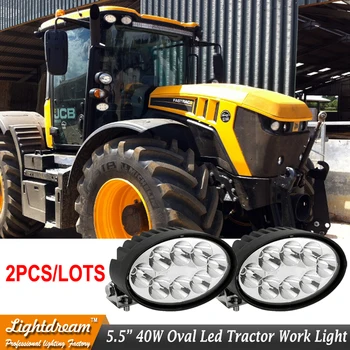 

2pcs/lot Led Tractor Light 40W 5.5Inch Oval 12V 24V Led work light used for John Deeree New Holland Lovol Kubota Tractor lights