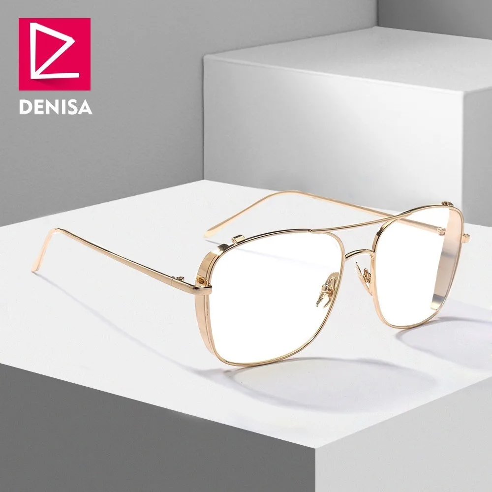 Брендовые винтажные готические прямоугольные очки DENISA мужские Модные с