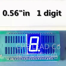 Общий анод 0,56 дюймов синий 7 сегментный светодиодный дисплей 1 битовая цифровая трубка пластиковый металл(Nixie трубка