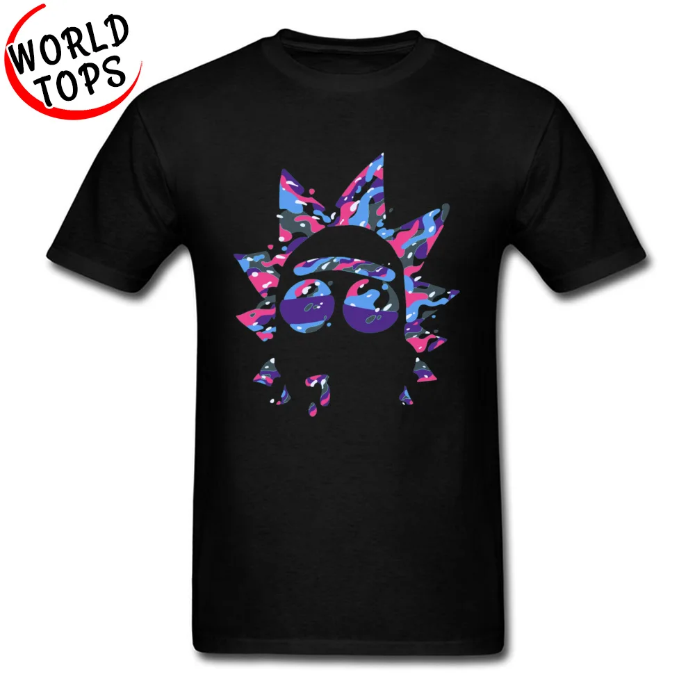 

Rainbow Rick and Morty Funny Tshirts Sunshine Eye Cartoon Printed T Shirt For Men 100% Cotton Geek Tops & Tees Fashion