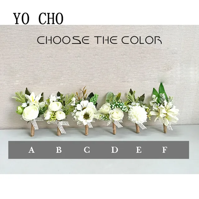 Yo Cho White Orchid Artificial Rose Wrist Corsage Bracelet Silk Yo Cho White Orchid Artificial Rose Wrist Corsage Bracelet Silk Flower Bridesmaid Hand Flowers Diasy Wedding