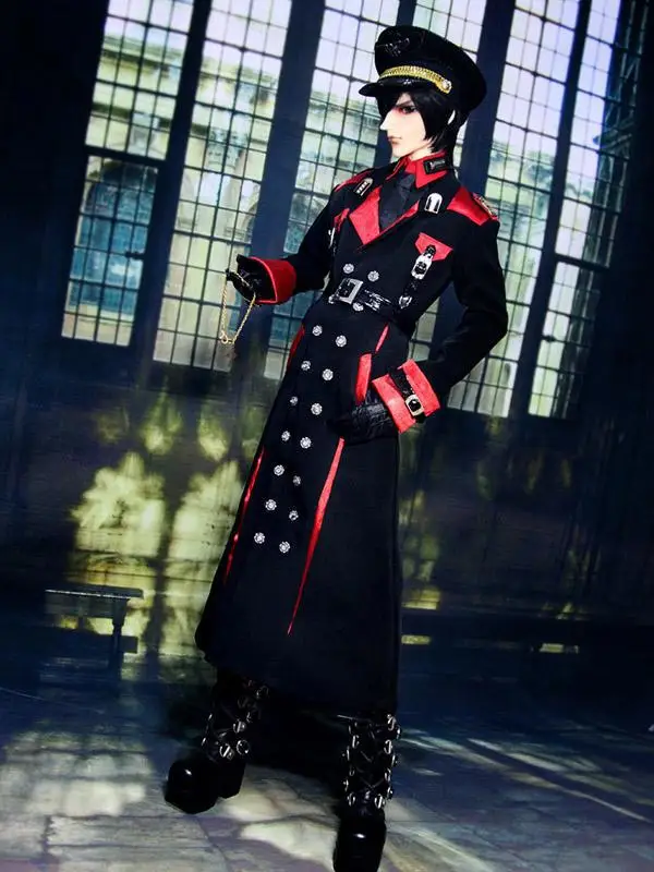 Black & Red Military Army Uniform Clothes Suit BJD Tailored Customized