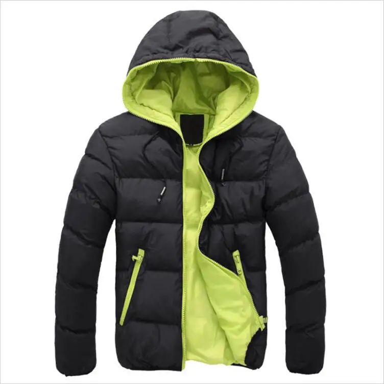 

2018 New Winter Jacket Men Slim Fit Solid Color Coats and Jackets Cotton Zipper Clothes Mens Brand Clothing Big Size 3XL