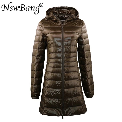 Бренд NewBang, 7XL, 6XL, женское длинное теплое пуховое пальто, женский ультра легкий пуховик с сумкой, женские пальто, длина до бедра - Цвет: Armygreen