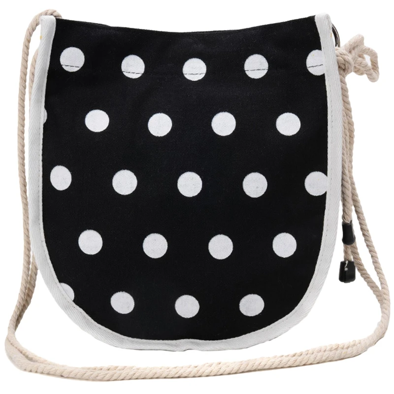 

Korean Version Of The Summer New Children'S Canvas Handbags Polka Dot Small Bag Coin Purse Bag