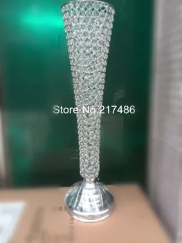 

Metal Crystal wedding centerpiece flower stand for table decoration with high quality