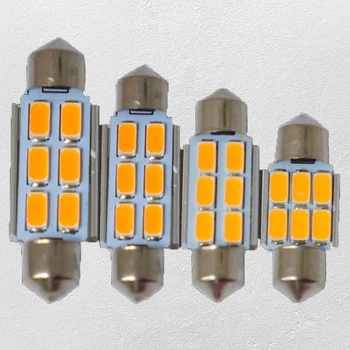 

50X Gold Yellow CANBUS 6SMD LED warm white 31mm 36MM 39MM 41MM 12V Festoon Dome,roof,footwell, license plate,door lamp car light