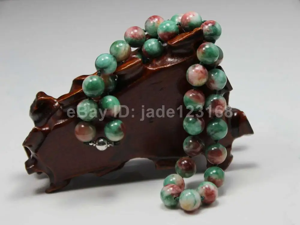 

#12MM 18 INCHES FASHION BEAUTIFUL CHINA EMERALD GREEN JADE GEMS NECKLACE