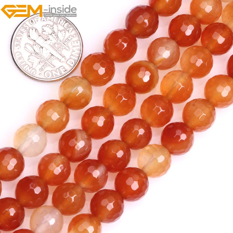 Бусы из камня и сердолика Gem-inside натуральные граненые бусы Агата для изготовления
