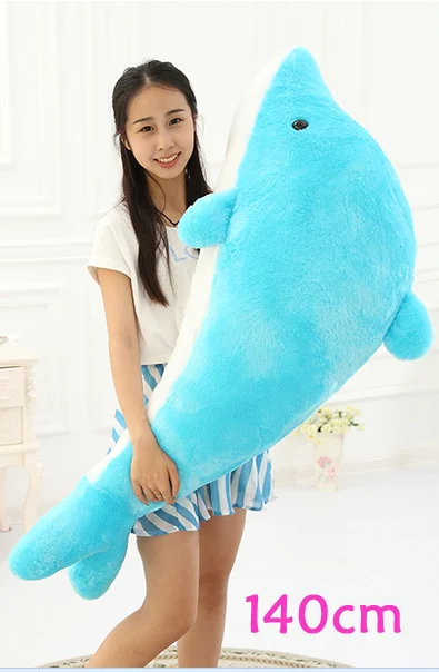 

huge lovely plush dolphin toy lovely blue big dolphin doll gift about 140cm 0191