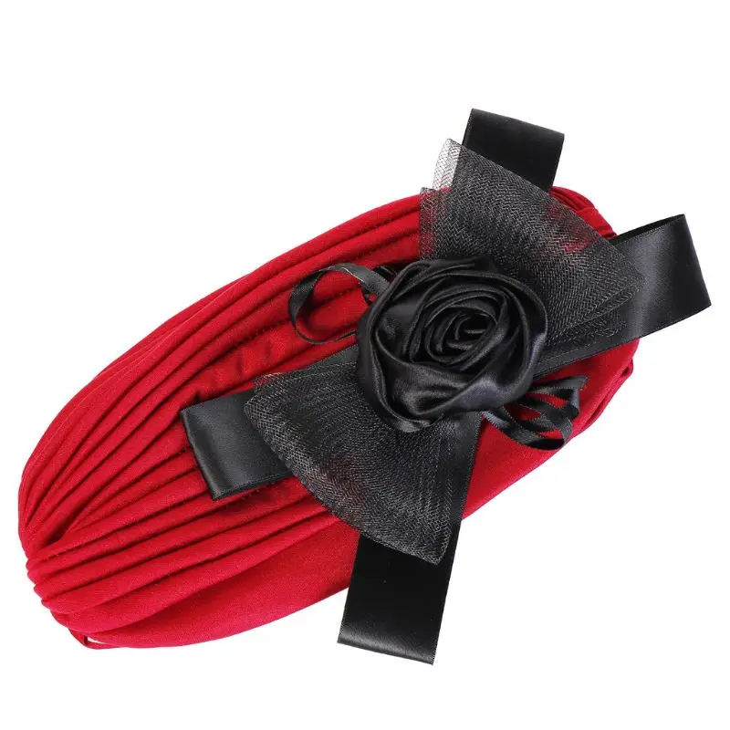 Fashion Muslim Women's Hair Loss Head Flower Scarf Hat Bowknot Turban Head Wrap Cover