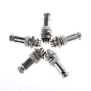 

5Pcs GX16-8 Pin Screw Type Electrical Aviation Plug Socket Connector New