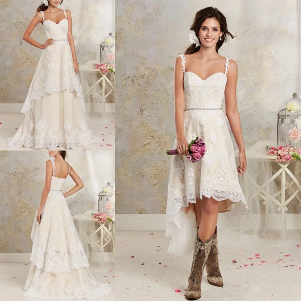 Zwei Arten Spitze Land Brautkleider High Low Kurze Brautkleider Und Bodenlangen Multi Schichten Garten Bohmischen Hochzeitskleid Dress Xxl Gowndress Up Gown Aliexpress