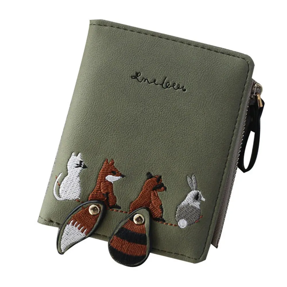 High quality Women's Wallet Lovely Cartoon Animals Short Leather Female Small Coin Purse Hasp Zipper Purse Card Holder For Girls High quality Women's Wallet Lovely Cartoon Animals Short Leather Female Small Coin Purse Hasp Zipper Purse Card Holder For Girls