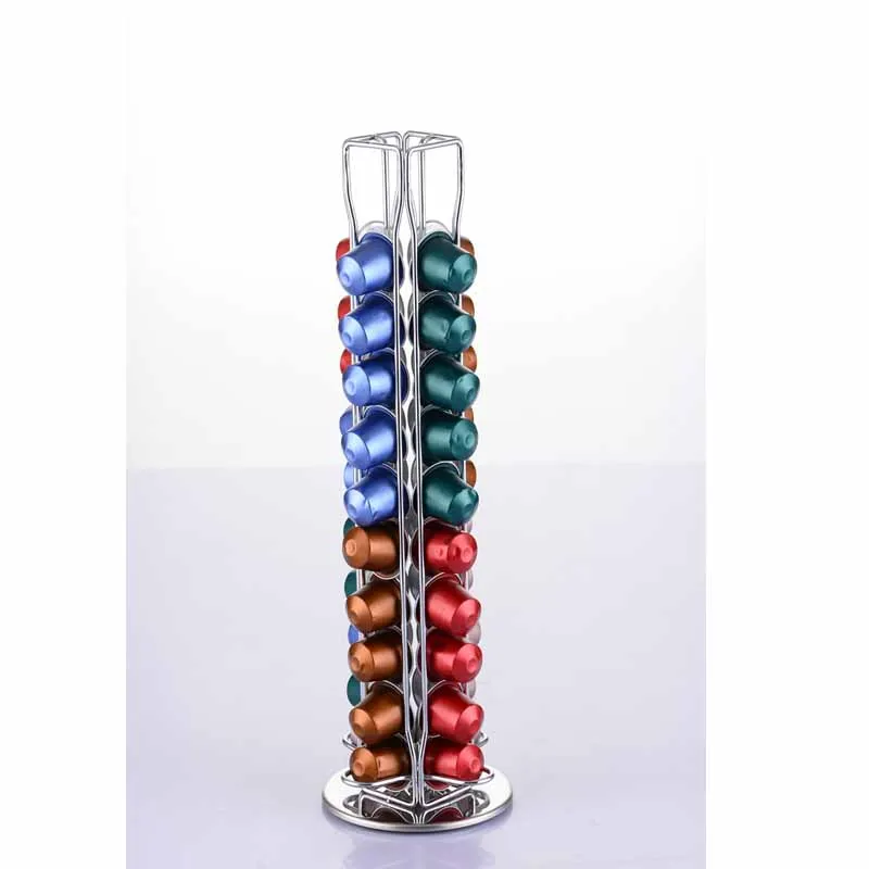 

40 Coffee Pod Holder Dispenser Coffee Capsules Dispensing Tower Stand Fits NESPRESSO Pod Holder Rack Free Shipping