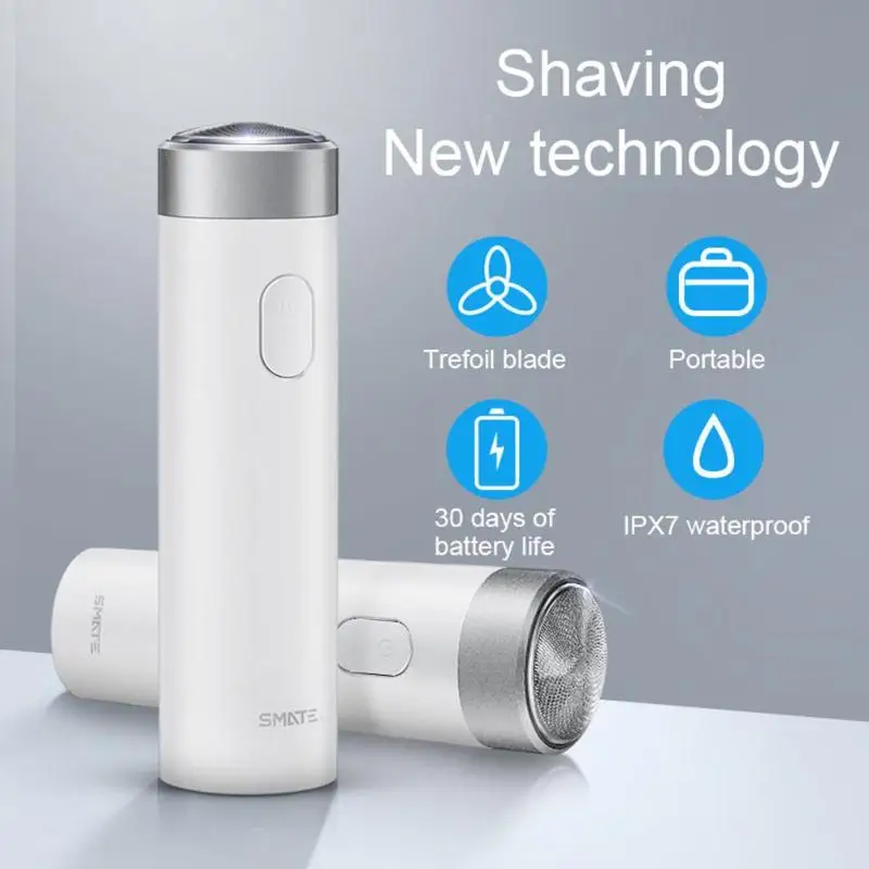 Xiaomi Smate бритва трехлистная внутренняя режущая головка гибкий нож сеточная бритва низкий уровень шума Влажная и сухая USB портотивная Зарядка для бритвы