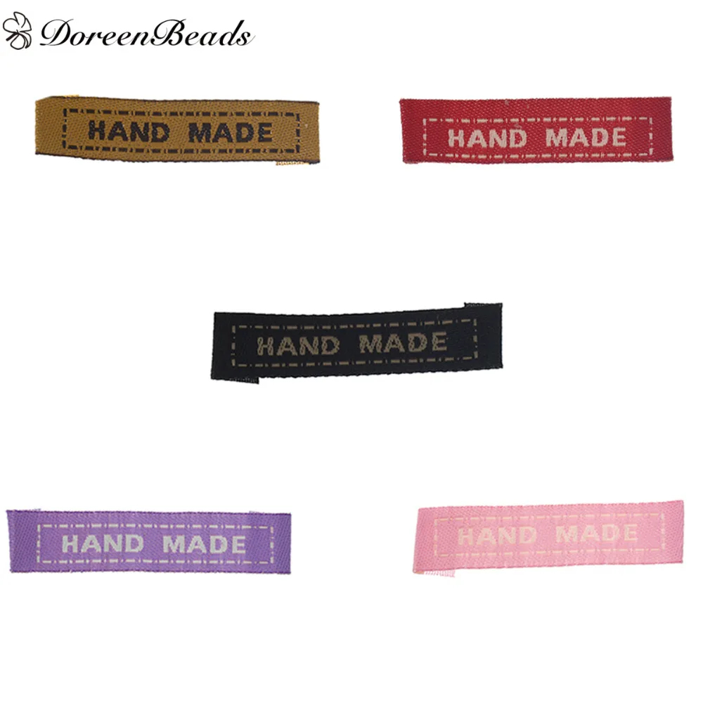 

DoreenBeads Terylene Woven Printed Garment Tags Labels DIY Hand Made,45.0mm(1 6/8") x 10.0mm( 3/8"), 100 PCs