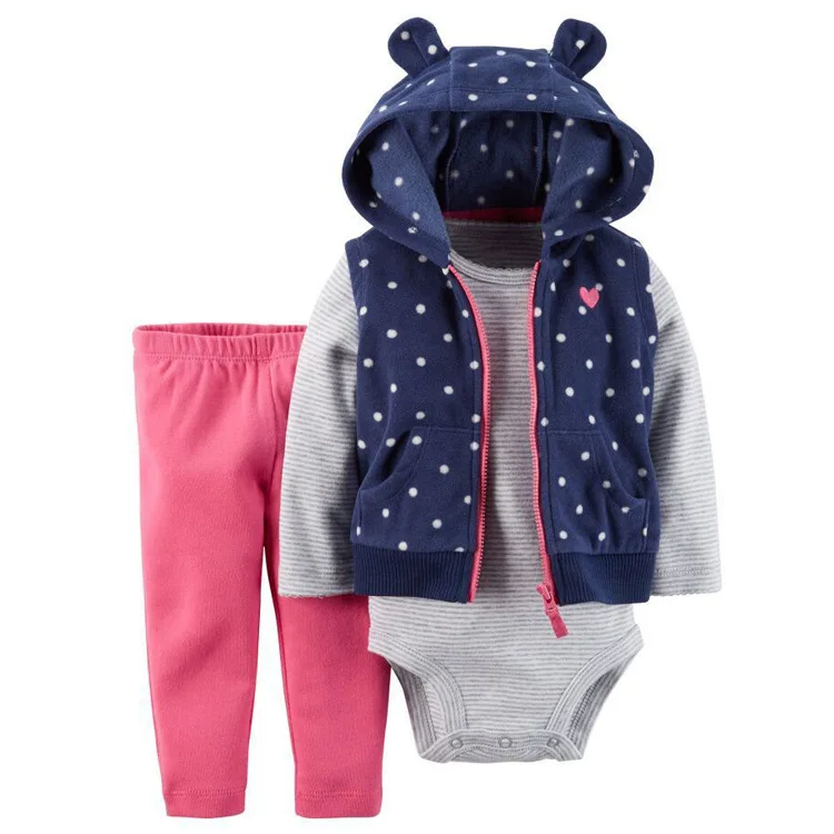 Комплект одежды из 3 предметов для маленьких мальчиков и девочек, одежда для новорожденных топы, свитер+ штаны+ боди, зимняя одежда для маленьких девочек - Цвет: 11