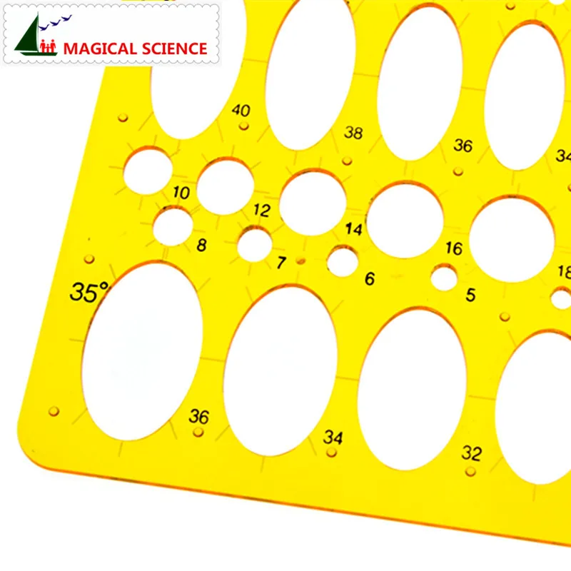 Drawing Ruler Plastic Ruler Transparent Plastic Ellipse Drawing Template Oval Professional Design 25cm
