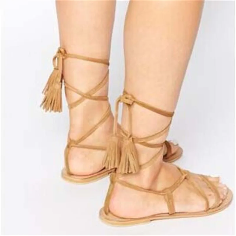 tie flat sandals