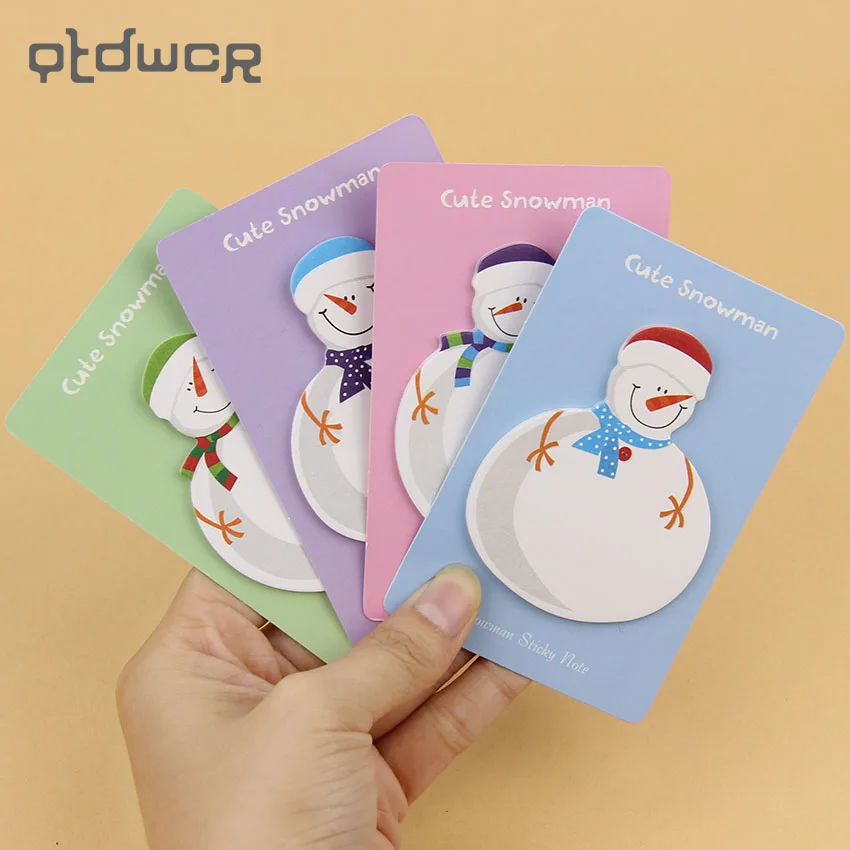 

Cute Kawaii Korean Snowman Christmas Gift Planner Stickers Sticky Notes Memo Pad School Stationery Supplies