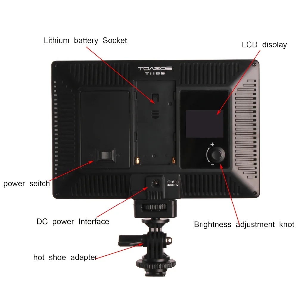 TOAZOE T119S светодиодный свет ультра-тонкий ЖК-дисплей двухцветный Диммируемый студийный светодиодный светильник Панель CRI95+ для камеры DV видеокамера