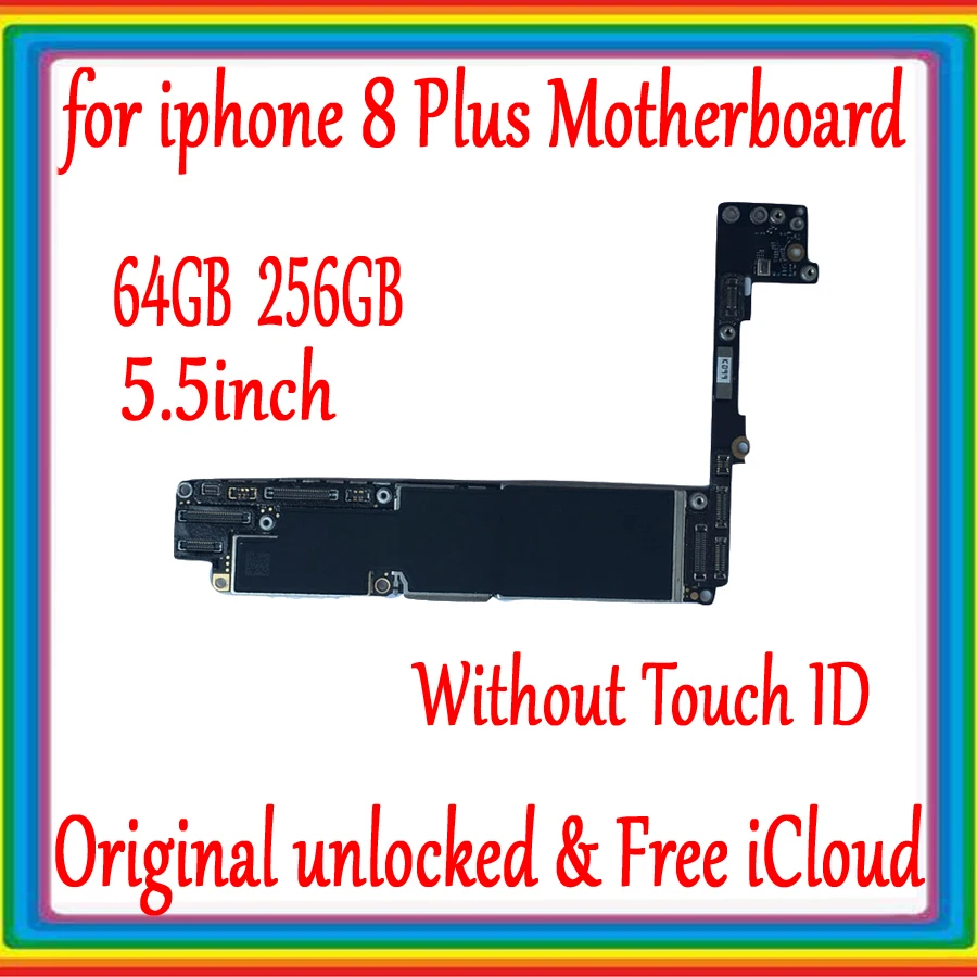 

for iphone 8 Plus Motherboard without Touch ID,Factory unlocked for iphone 8Plus 8P Mainboard with Chips,100% Original & Tested