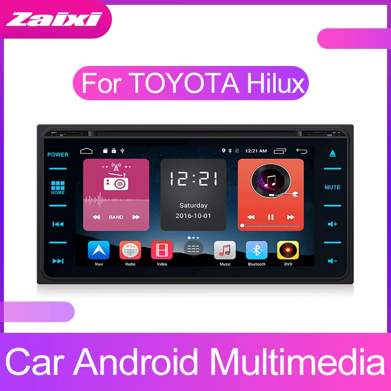 

ZaiXi Android Car Multimedia player 2 Din WIFI GPS Navigation Autoradio For Toyota Hilux 2015~2019 GPS Radio FM Maps BT