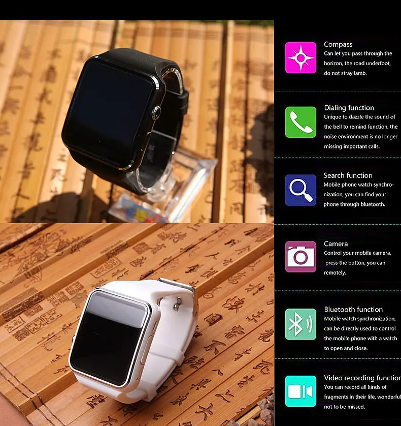 X6 Смарт сенсорный экран Поддержка SIM TF карта Bluetooth музыкальная Камера многофункциональные X6 умные часы мужские reloj inteligente