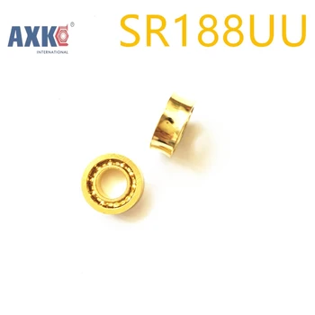 

Free Shipping 10 PCS Size U Groove YoYo Bearings 1/4 x 1/2 x 3/16 YoYo Ball Bearings 24K Gloden SR188UU with 10 Balls