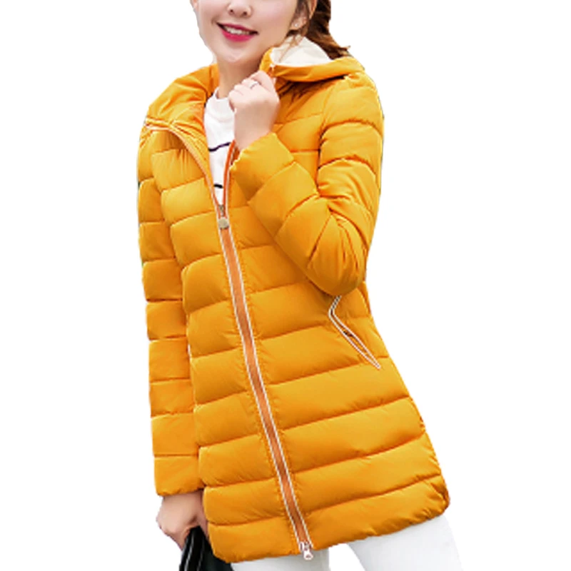 ФОТО Women's cotton padded jacket winter medium long cotton parkas plus size M-2XL jacket female slim ladies jackets keep warm coats