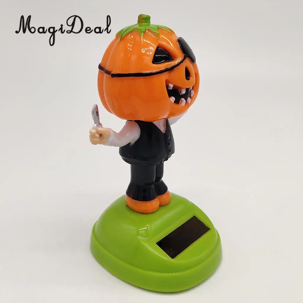 Solar Powered Dancer Toy Bobbing Halloween Pumpkin Car Auto Home Decoration