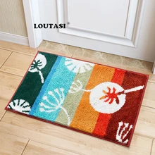 LOUTASI Welcome Home Doormat Rug Entrance Floor Door Mat Bathroom Carpet Anti-Slip Absorbent Flocking Mats for Kitchen Toilet