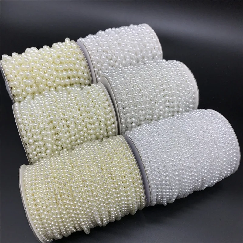 

White Pearl Bead Necklaces Flapper Faux Pearl Beads Party Garland Accessory Party Favor Roll Strand for Wedding Decoration