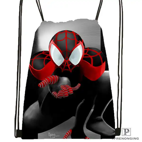 Custom ultimate_spider_@ 01-man походная сумка на шнурке Cute Daypack Kids Satchel(черная спинка) 31x40 cm#180611-03-124 - Цвет: Drawstring Backpack