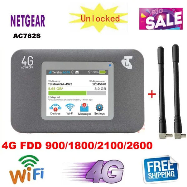 

Original Unlocked 150Mbps Netgear Wireless Aircard 782S AC782S 4G LTE FDD Mobile WiFi Hotspot 4G WiFi Router PK 760S 754S