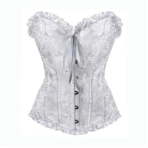 Buy White Jacquard Steel Boned Bridal Corset Waist