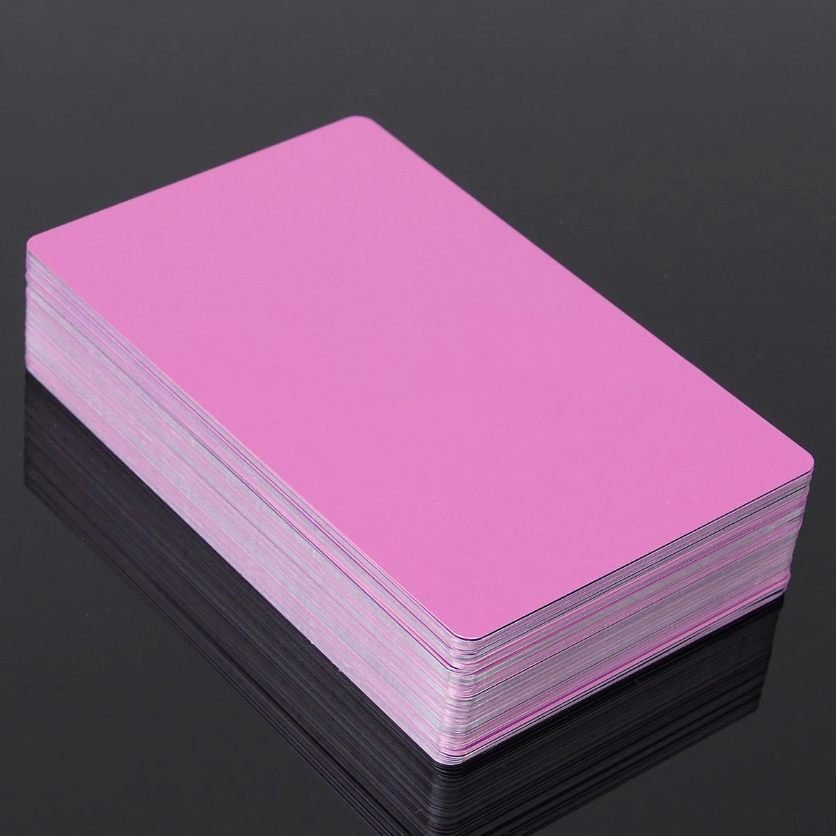 New 100pcs/set 86mm*54mm*0.22mm Blanks Laser Engraved Metal Business Mark Cards