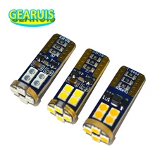 10 pces w5w led canbus t10 12 smd 3030 nenhum erro lâmpada do carro virar lado da placa de licença luz tronco lâmpada luzes de folga branco vermelho âmbar