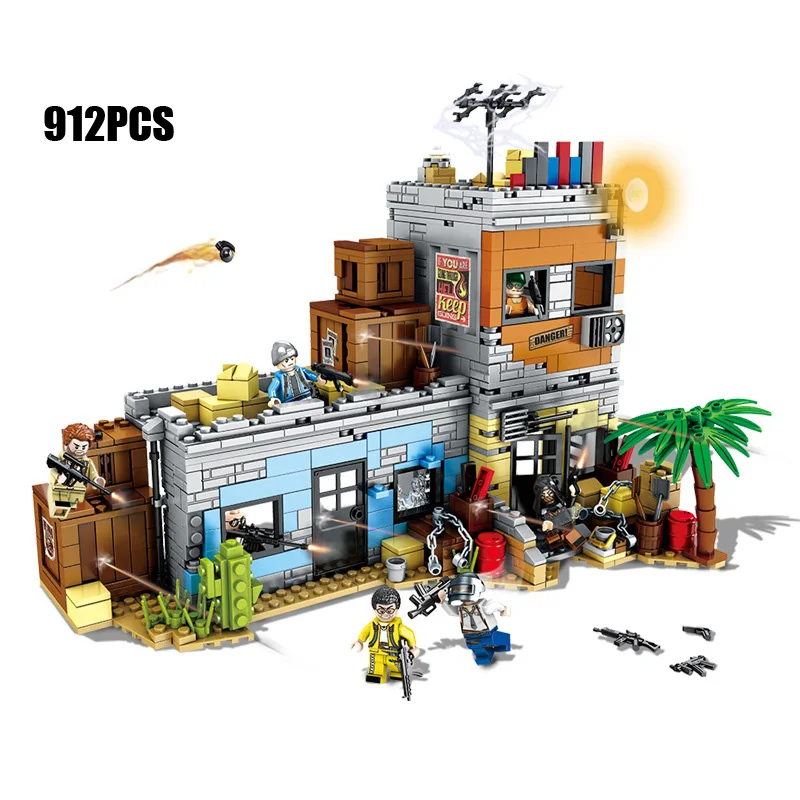 

Game Military building block 3in1 PUBG house moc scenes batisbricks army figures weapon gun bricks toys for boys gifts