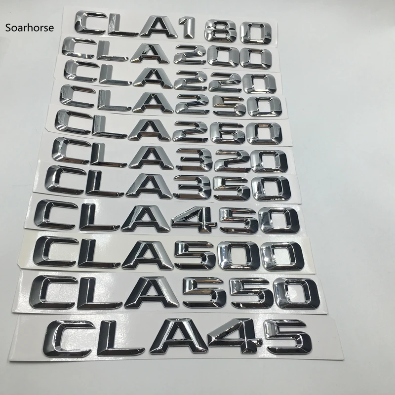 

Soarhorse Car Rear Letters Badge Logo Decal for Mercedes Benz W117 CLA Class CLA180 CLA200 CLA220 CLA250 CLA45 Emblem