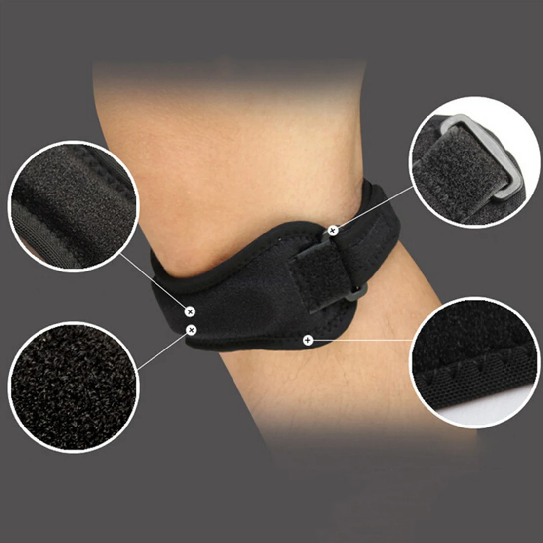 

High Quality 1PC Adjustable Patella Knee Tendon Strap Protector Guard Support Pad Belted Sports Knee Brace Black