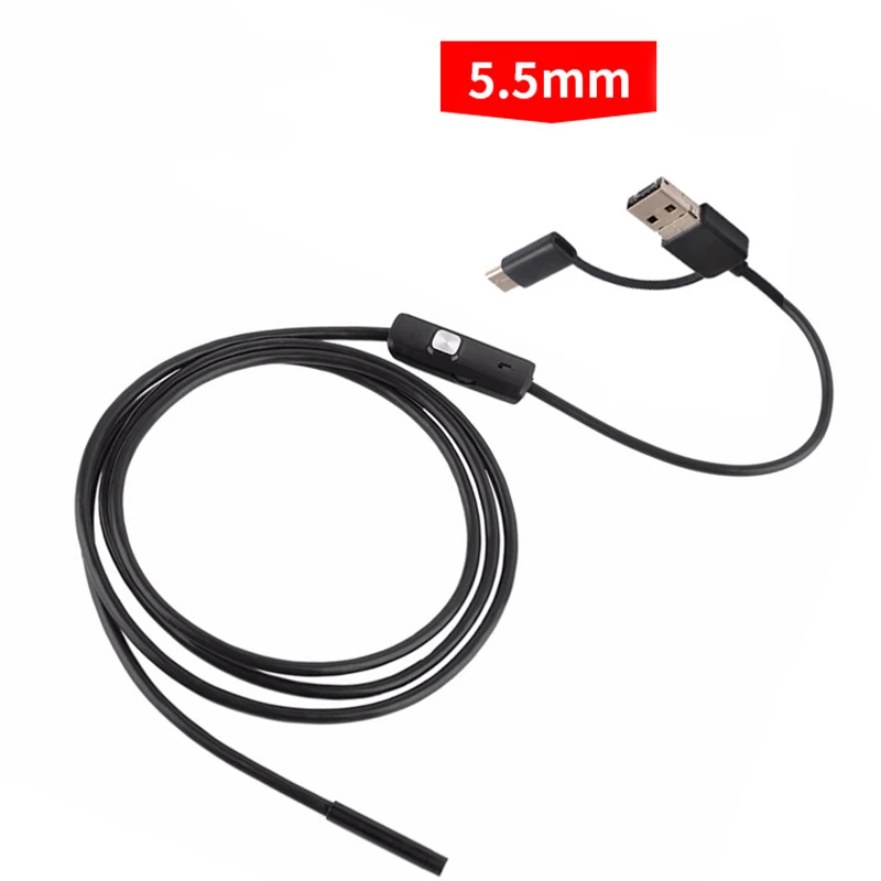 

1Pcs Universal 3 in 1 5.5mm HD 1/25/10 M Endoscope Lens Car Test Inside Repair Camera For Samsung Galaxy s6 s7 edge Mobile Phone