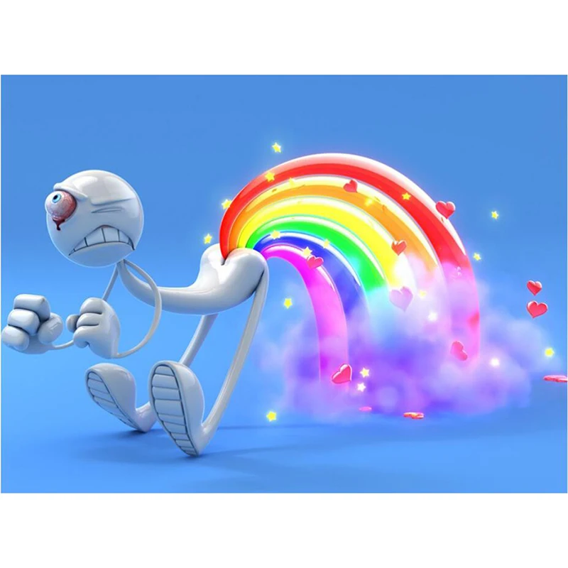 

Cartoon Diamond Painting Rainbow Cross Stitch Needlework Diamond Embroidery Handmade Funny dog Full round Resin Crystal fc1620