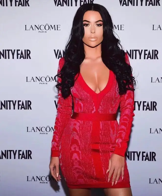 

Autumn New Style Long Sleeve V Neck Mini Jacquard Bandage Dress