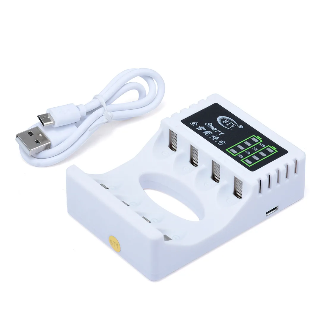 

4 Slots LED Battery Charger 2Colors Pro Battery Chargers Support Quick Charge For AA/AAA Ni-MH/Ni-Cd Rechargeable Battery Mayitr