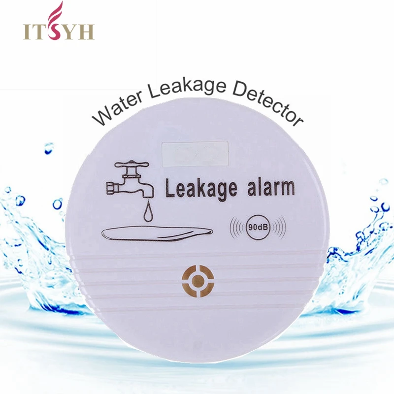 

ITSYH 1PCS Water Leakage Sensor Alarm Detector 90dB Voice Wireless Water Leak Detector House Safety Home Security Alarm System