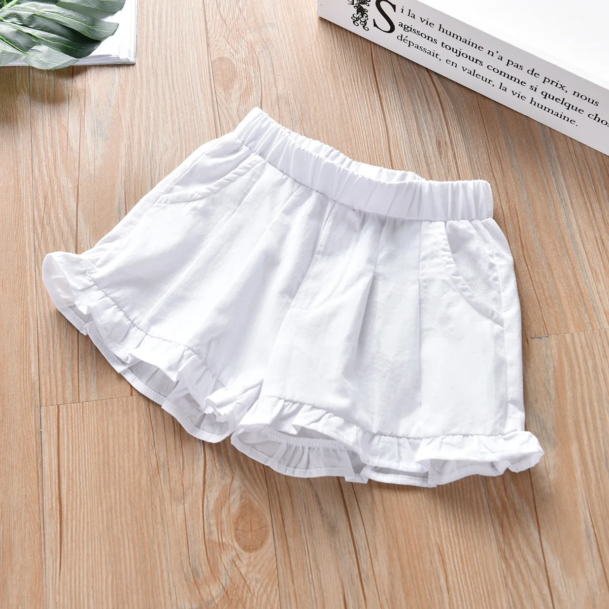 Children Kids Baby Shorts Summer Elastic Cotton Trousers Fashion Baby Five Pants Beach Shorts For Girls Boys - Color: White