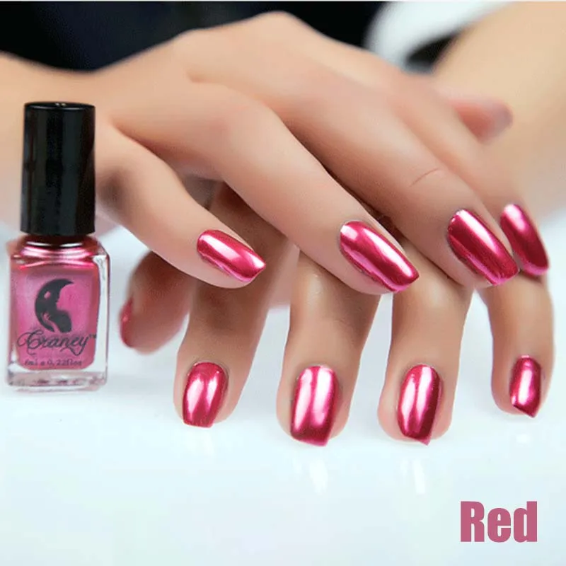 SEXYSHEEP 6 мл зеркальный эффект лак для ногтей металлик Фиолетовый Розовый Золотой Серебряный Хром лак для ногтей маникюрный лак - Цвет: Red